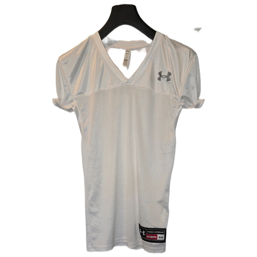 Under Armour HeatGear White Football Jersey‎ Mesh Athletic Shirt Mens Small SM